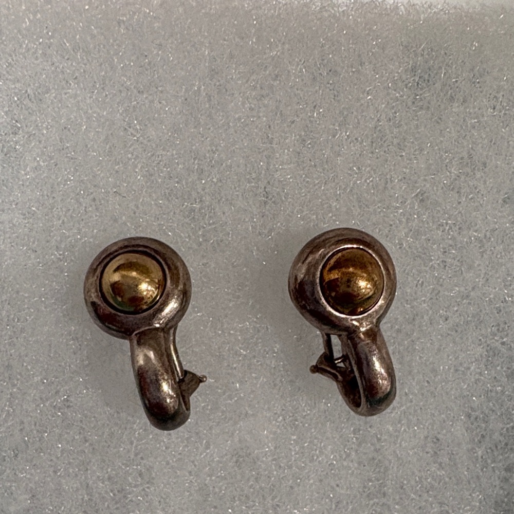 Silver and Gold earrings - Picture 2 of 5
